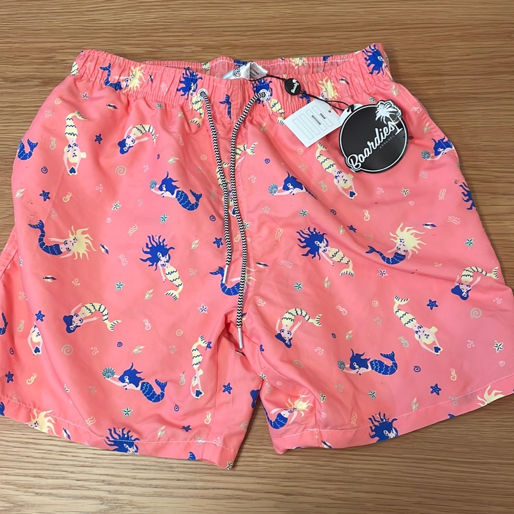 NEW - Boardies - Pink - salmon Mermaid designs. Urban Outfitters. comes with bag